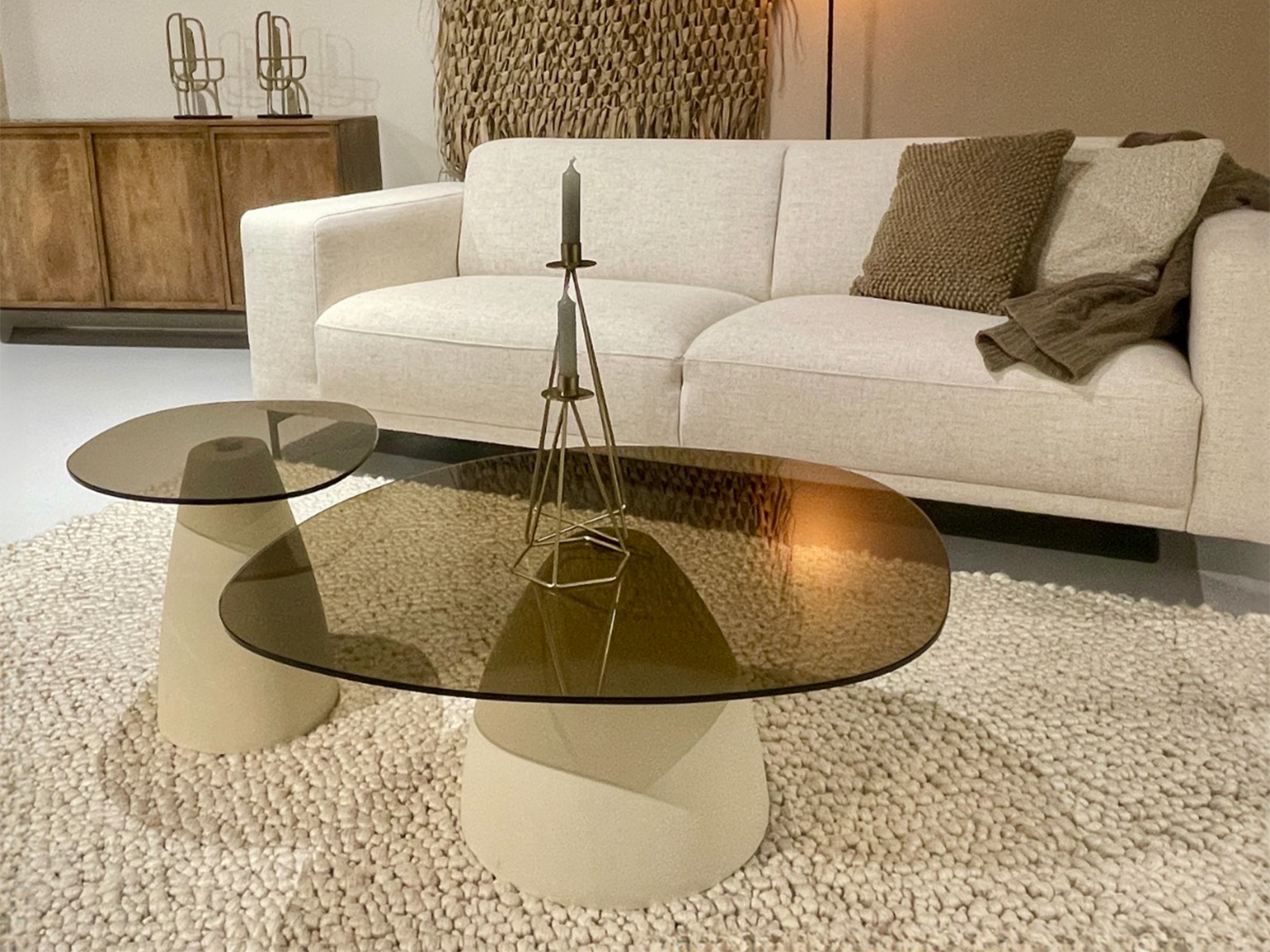 rookglas salontafel set