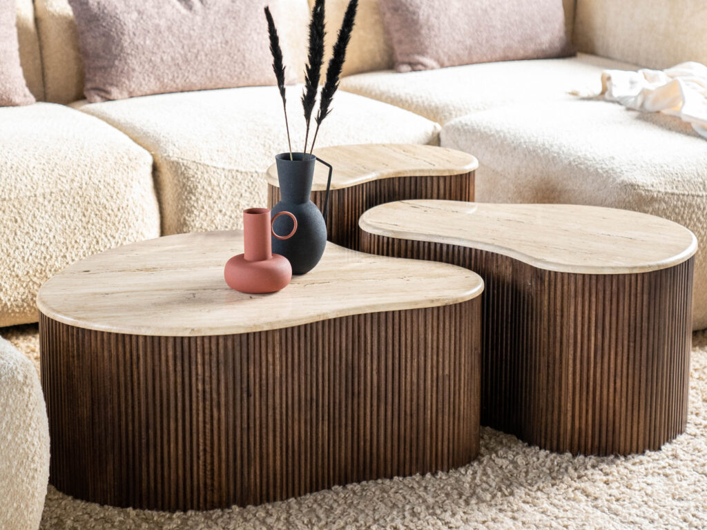 hoge salontafel houten poot