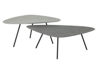 Salontafelset Telso 90x50x38cm - 100x60x34cm - frost en dusk grijze salontafel set kiezelvorm