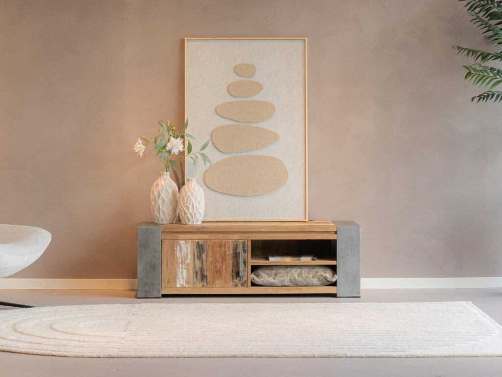 robuuste tv meubel met opbergruimte 140cm