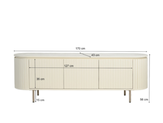 TV-meubel Avena - 170x43x56cm - 3 deurs TV-meubel Avena - 170x43x56cm - 3 deurs