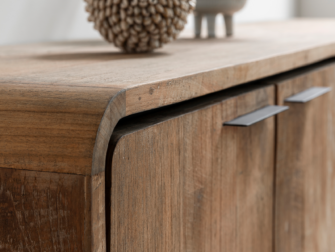 hangend tv meubel van teakhout