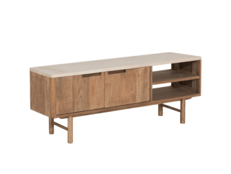 TV-meubel Dublin - 130x35x50cm - mortex top - 2 open vakken - 2 deurs TV-meubel Dublin - 130x35x50cm - mortex top - 2 open vakken - 2 deurs