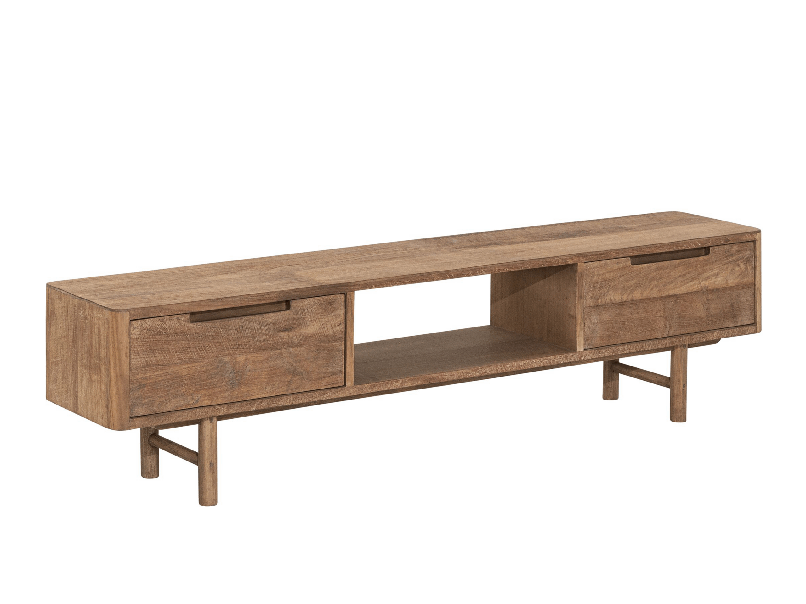 TV-meubel Dublin - 160x30x40cm - teakhout top - 2 laden