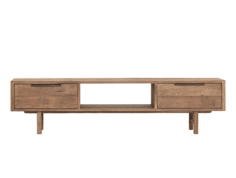 TV-meubel Dublin - 160x30x40cm - teakhout top - 2 laden