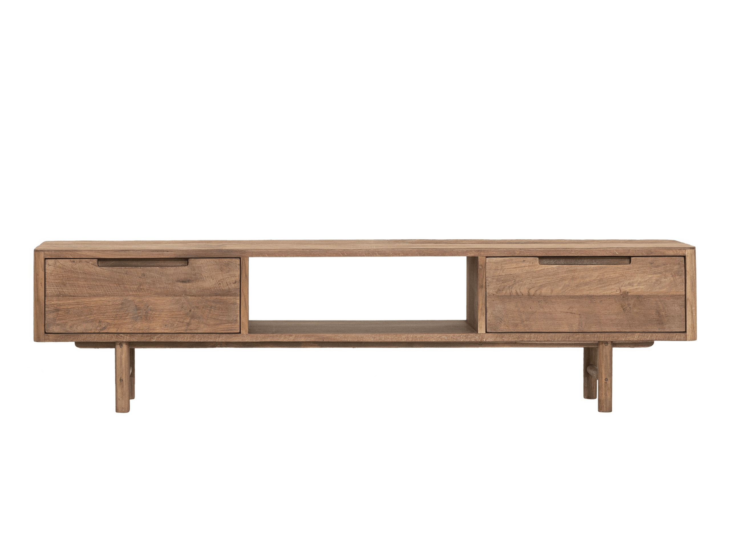 TV-meubel Dublin - 160x30x40cm - teakhout top - 2 laden