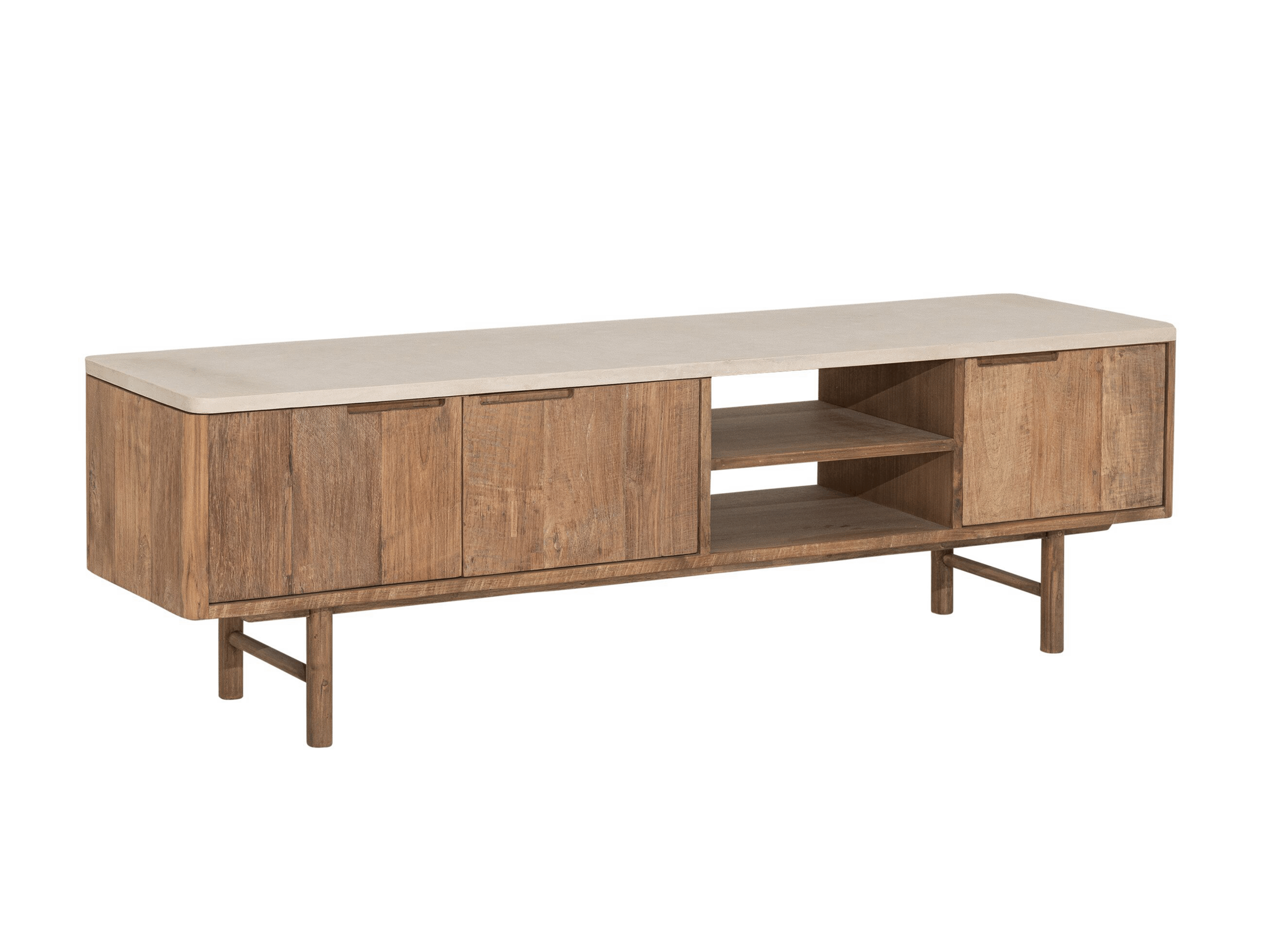 TV-meubel Dublin - 170x35x50cm - mortex top - 2 open vakken - 3 deurs