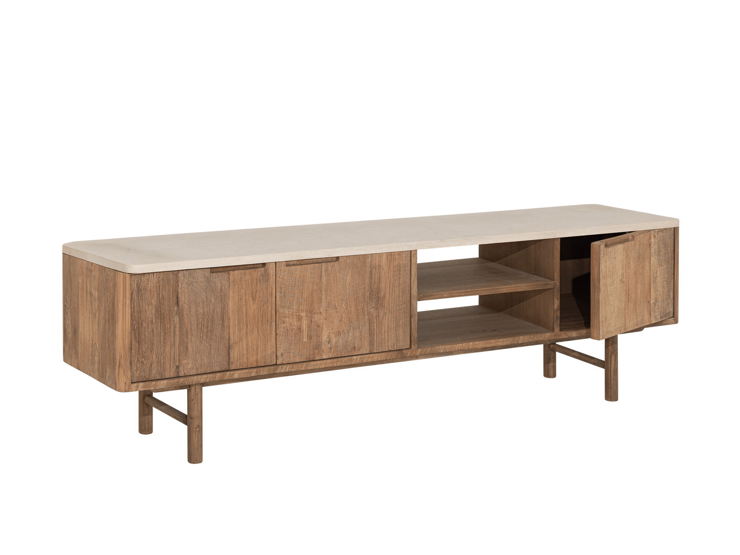 TV-meubel Dublin - 170x35x50cm - mortex top - 2 open vakken - 3 deurs