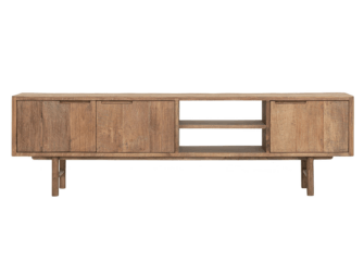 TV-meubel Dublin - 170x35x50cm - teakhout top - 2 open vakken - 3 deurs TV-meubel Dublin - 170x35x50cm - teakhout top - 2 open vakken - 3 deurs