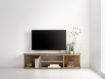 tv meubel oud hout met open vakken