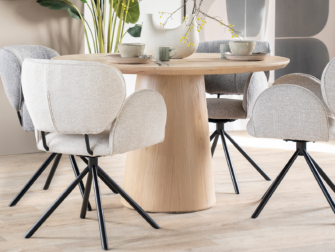 ronde houten eettafel