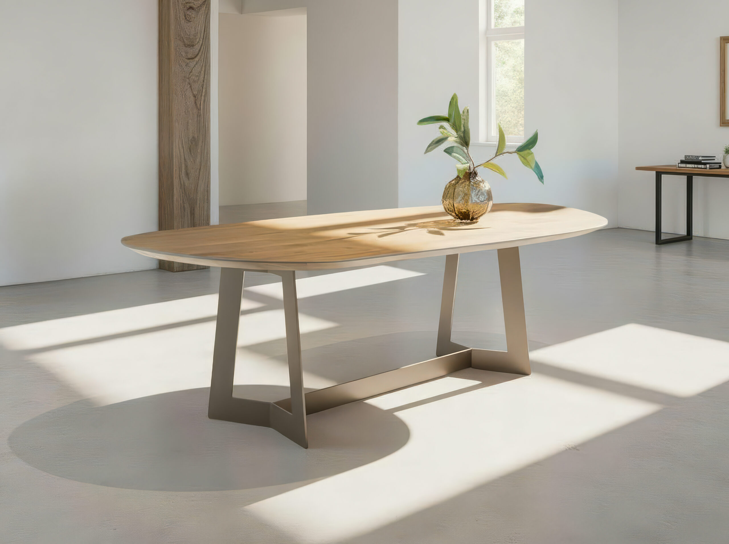 Tafel Casoli - 240x110cm - kiwi - cinnamon - verjongd - metaalkleur anodic brown