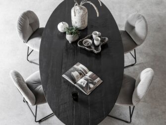 zwarte ovalen tafel