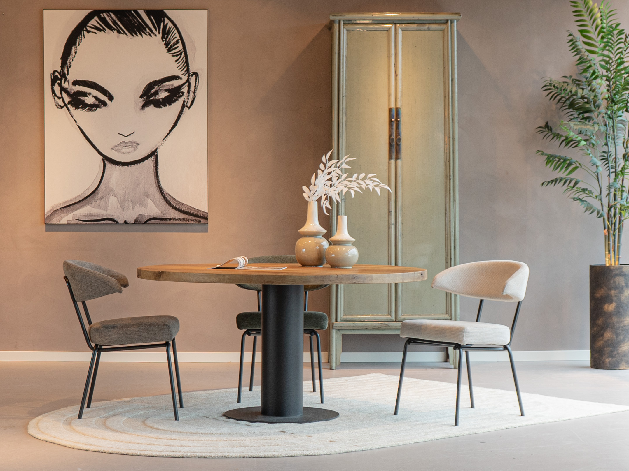 ronde eettafels eikenhout