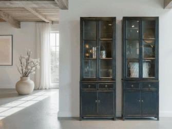 Vitrinekast Maxime - 78x50x225cm - old black