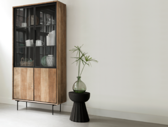 teakhout vitrinekast